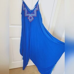 Lovestitch Embroider Blue Loosefit Jumpsuit Womens M/L